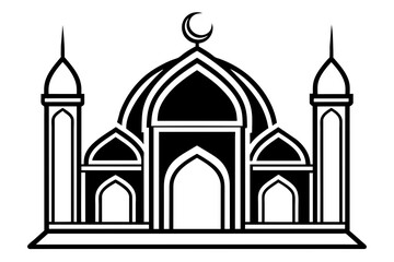 Simple minimalistic Islamic outline vector 