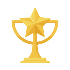 Flat illustration of victory trophy on isolated background