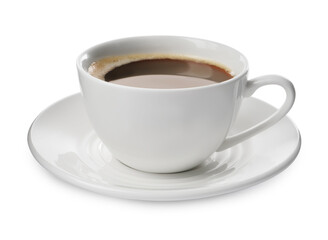 Fototapeta premium Cup of aromatic coffee isolated on white