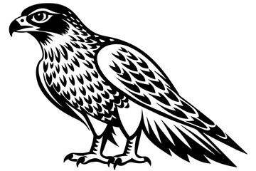 North American  tailed  hawk   silhouette vector style
