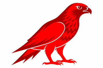 North American  red tailed  hawk   silhouette vector style