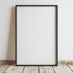 Empty wall with frame, fine black frame, 32k UHD style