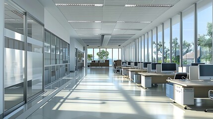Three dimensional generated image of an office space