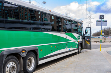 Fototapeta premium GO bus in Finch Station, Toronto, Canada