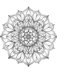Full Page Mandala Design for Coloring Book Page