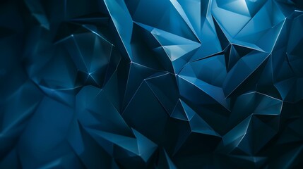 Abstract 3d rendering of chaotic low poly shape. Futuristic background.