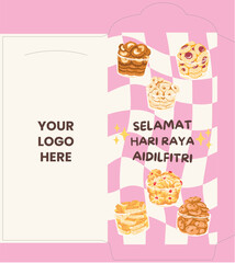 Sampul Raya Money Packet Eid Vector Design Ready To Print Doodles Kuih Raya