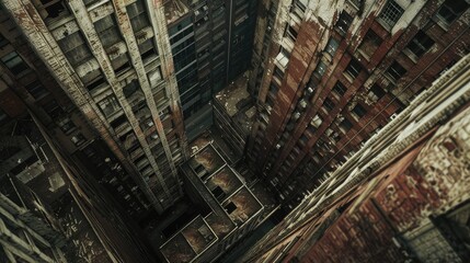 urban landscapes with ultra-high definition photography capturing the intricate details of unfinished buildings against the backdrop of the city skyline.