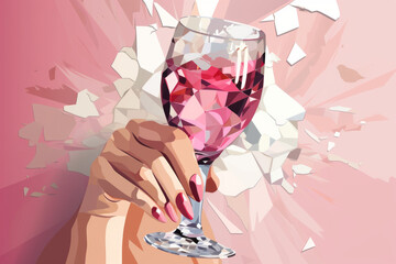 A glass of wine in a woman's hand