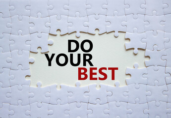 Do your Best symbol. Concept words Do your Best on white puzzle. Beautiful white background. Business and Do your Best concept. Copy space.