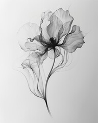 Abstract Flower Tattoo Design, Graceful Smoke Art - obrazy, fototapety, plakaty