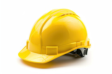 Fototapeta premium Yellow safety helmet isolated on white background