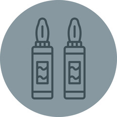 Ampoule Grey Line Circle Icon