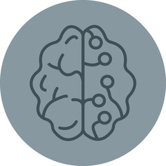 Neural Engineering Grey Line Circle Icon