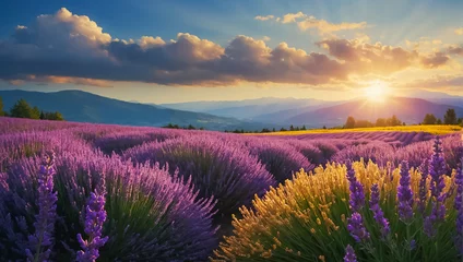 Fototapeten Beautiful lavender flowers in Japan © tanya78