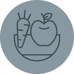 Diet Grey Line Circle Icon