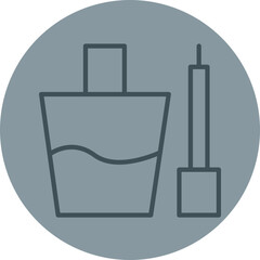 Nail Polish Grey Line Circle Icon