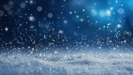 Abstract winter background with snow, blurred snowflakes, macro, close-up. AI generative. - 786618832