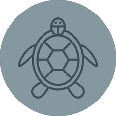 Obraz premium Turtle Grey Line Circle Icon