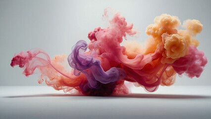 Abstract background of colorful smoke, close-up. AI generative.