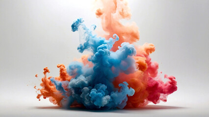 Abstract background of colorful smoke, close-up. AI generative. - 786619033