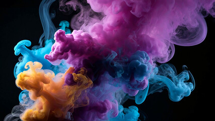 Abstract background of colorful smoke, close-up. AI generative. - 786619036