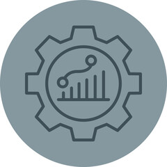 Project Management Grey Line Circle Icon