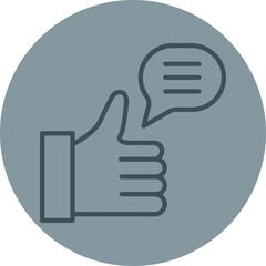 Feedback Grey Line Circle Icon
