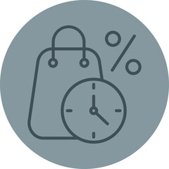 Limited Time Grey Line Circle Icon