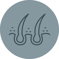 Fototapeta premium Hair Follicle Grey Line Circle Icon