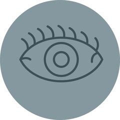 Eye Grey Line Circle Icon