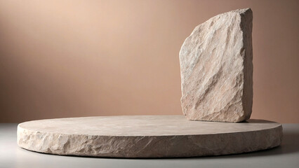 Rock stone podium product presentation. AI generative. - 786621609