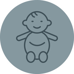 Baby Grey Line Circle Icon