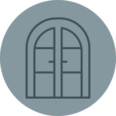 Door Grey Line Circle icon