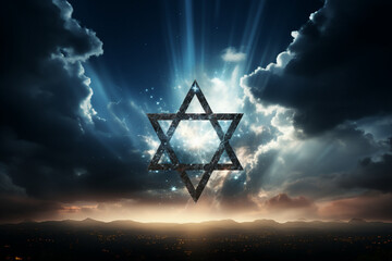 Picture conceptual image made by generative AI with the Star of David