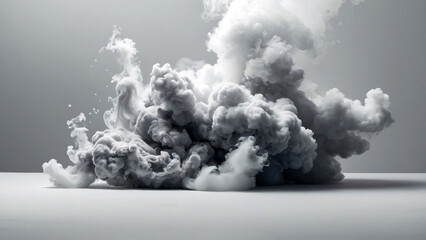 White smoke abstract background. Close-up, studio shot. AI generative. - 786622068