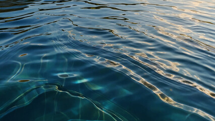 Rippled water texture background, top view. AI generative.