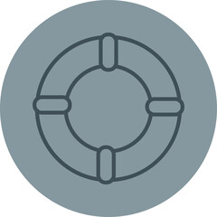 Lifeguard Grey Line Circle Icon