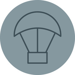 Paraglider premium Grey Line Circle Icon