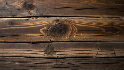Wood texture. Old brown aged wood background. AI generative.