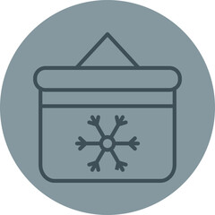 Ice box Grey Line Circle Icon