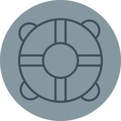 Lifebouy Grey Line Circle Icon