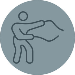 Battle Rope Grey Line Circle Icon