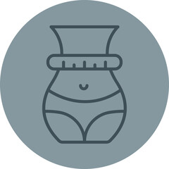 Weight Loss Grey Line Circle Icon