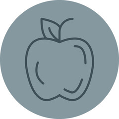 Apple Grey Line Circle Icon
