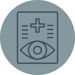 Eye Test Grey Line Circle Icon
