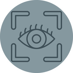 Verified Eye Grey Line Circle Icon