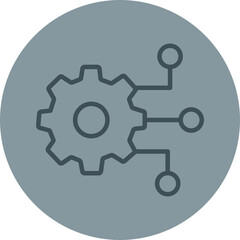 Digital Transformation Grey Line Circle Icon