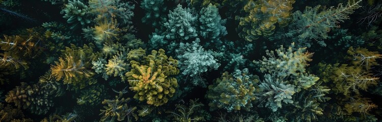 Fototapeta premium beautiful landscape of a forest looking from above 