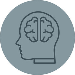 Creative Mind Grey Line Circle Icon